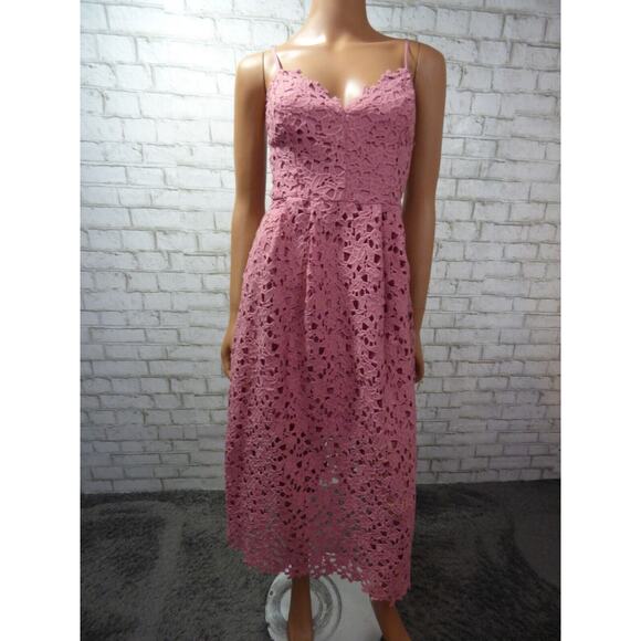 $89 Astr The Label Pink Mauve Lace Midi Dress XS NEW A516 - Picture 4 of 15